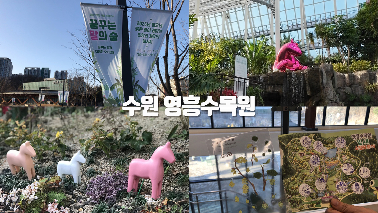[갱년기라도 괜찮아 : 갱차나] 겨울의 영흥수목원 즐기기 호젓한 산책로를 따라 스탬프투어, 따뜻한 온실 그리고 겨울 특별 전시까지! 걷기 좋은 주말 나들이 장소 수원 영흥수목원